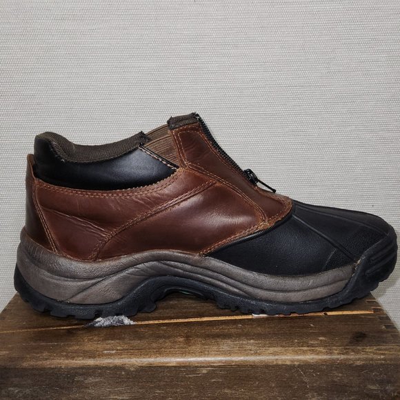 Propét  Men's Blizzard Ankle Zip Boot, Brown/Black,7.5 D Leather/Rubber (Propet) - Picture 2 of 8